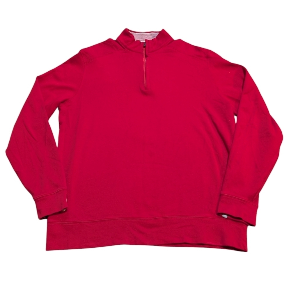 Bobby Jones Red Long Sleeve Quarter Zip Sweater size XL Golf Preppy